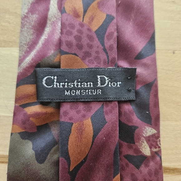 Christian Dior Monsieur Floral Silk Neck Tie - Picture 5 of 6
